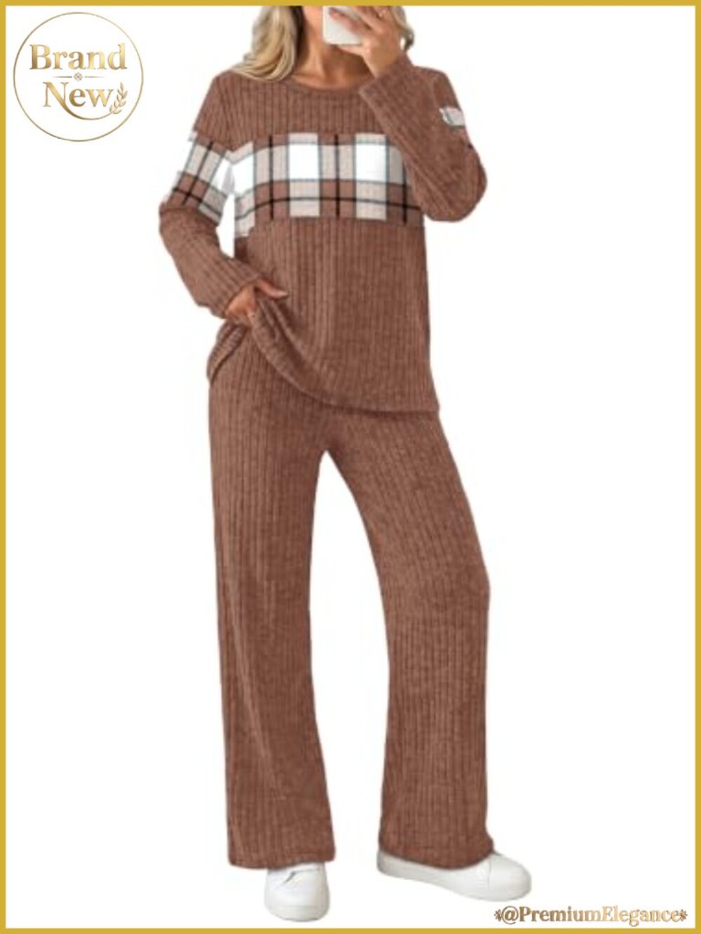Women's Two Piece Outfit Set Buttery Soft Wide Leg Pants Travel Lounge